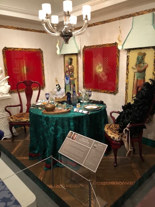 Eglomise, faux bois, faux malachite, faux silk | Tiles by Lisa Tureson  STUDIO ARTISTICA | Hillwood Estate, Museum & Gardens in Washington. Item composed of synthetic