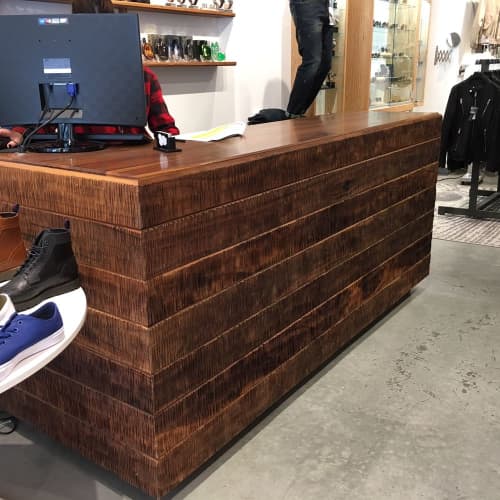 Reception Desk | Tables by HerlanderArt | Probus in New York. Item composed of walnut