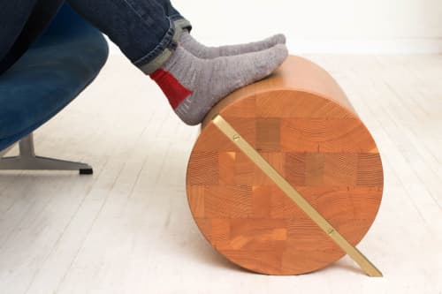 Ottoman | Benches & Ottomans by Wake the Tree Furniture Co. Item made of wood with brass works with minimalism & mid century modern style