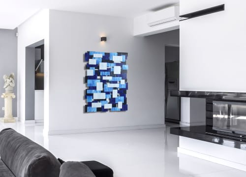 "Jammin" Glass and Metal Wall Sculpture | Wall Hangings by Karo Studios. Item composed of metal and glass