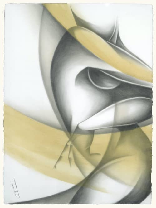 SILUETAS V-Variation I | Oil And Acrylic Painting in Paintings by Noel Suarez. Item made of synthetic