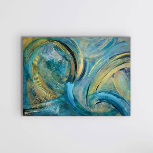 Twists and Turns | Oil And Acrylic Painting in Paintings by Barbara Rubenstein. Item composed of wood