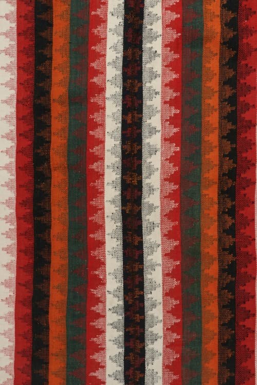 Vintage Shiraz Persian Kilim rug in Polychromatic Stripes | Area Rug in Rugs by Rug and Kilim