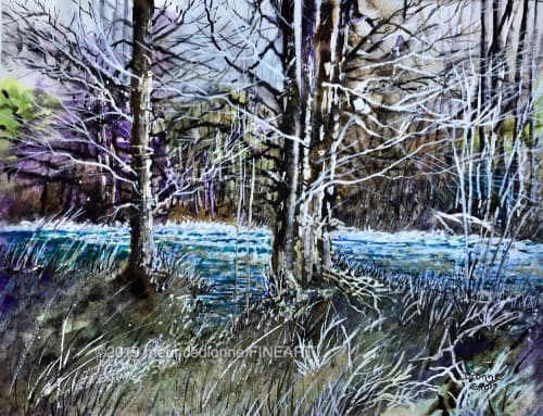 Spring Melt | Watercolor Painting in Paintings by Maurice Dionne FINEART. Item composed of paper