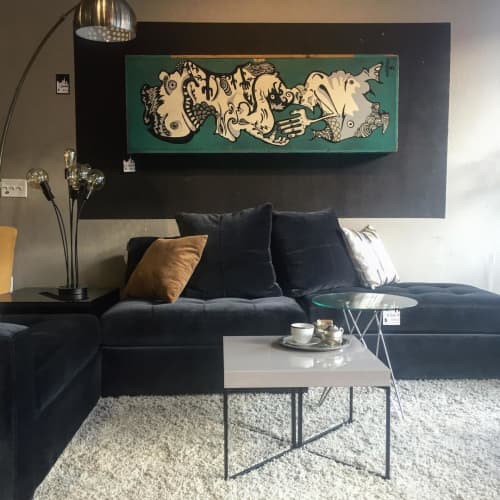 Abstract Painting | Oil And Acrylic Painting in Paintings by Elliott C Nathan | Zozi's Loft in San Francisco. Item made of canvas