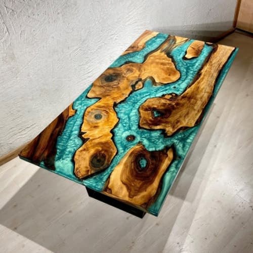 Epoxy Dining Table, Epoxy Resin Table, Epoxy Wood Table | Tables by Innovative Home Decors. Item made of wood works with country & farmhouse & art deco style
