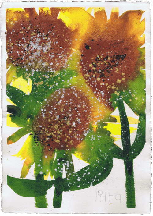 Sunflower Bouquet - Original Watercolor Painting | Paintings by Rita Winkler - My Art, My Shop -by Rita ... Where Every Stroke Speaks of Joy and Inclusion. Item composed of paper in contemporary or rustic style