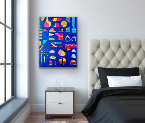 Watching You | Mixed Media by Paula Saslow, Copper Rose Art. Item composed of canvas compatible with contemporary style