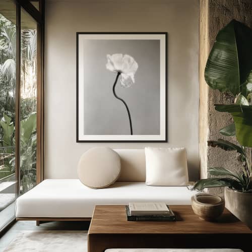 Poppy No.3 - analogue floral photography, ed. 10 | Photography by Ugne Pouwell. Item composed of paper in minimalism or japandi style