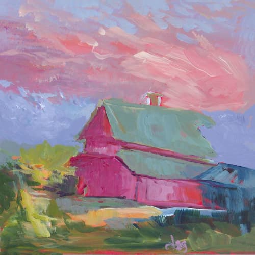 Giclée print of Red Barn | Prints by Jessica Marshall / Library of Marshall Arts. Item made of paper