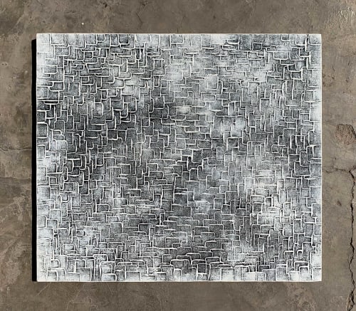 Geometric Lace (SOLD) | Oil And Acrylic Painting in Paintings by Alessia Lu. Item composed of canvas in minimalism or contemporary style
