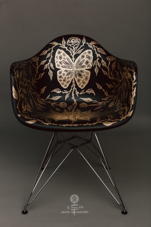 Embellished Eames Shell Armchair | Chairs by Sean Martorana. Item made of metal