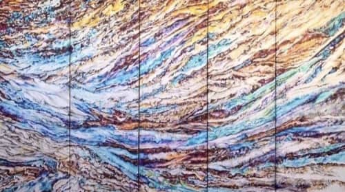 Cascade | Oil And Acrylic Painting in Paintings by Sangeeta Sagar. Item made of canvas with synthetic