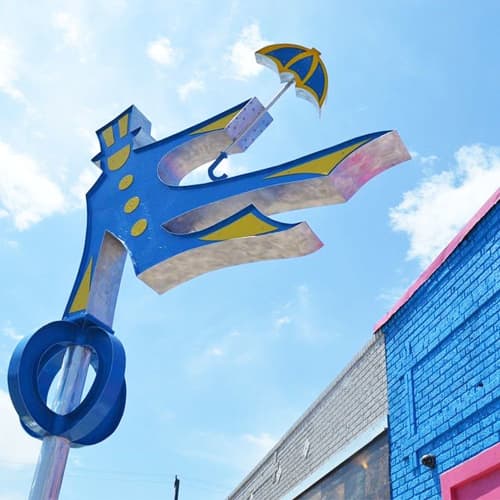 Dancing in the Rain | Public Sculptures by Gus Lina Art. Item made of aluminum