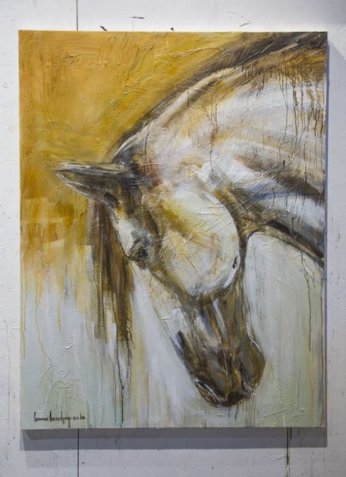 "Lucy" | Oil And Acrylic Painting in Paintings by Bonnie Beauchamp Cooke. Item made of canvas with synthetic