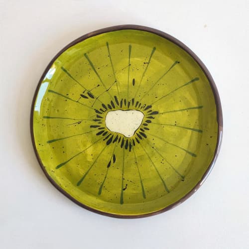 Kiwi Plate 18 cm | Dinnerware by Federica Massimi Ceramics. Item made of ceramic works with eclectic & maximalism style