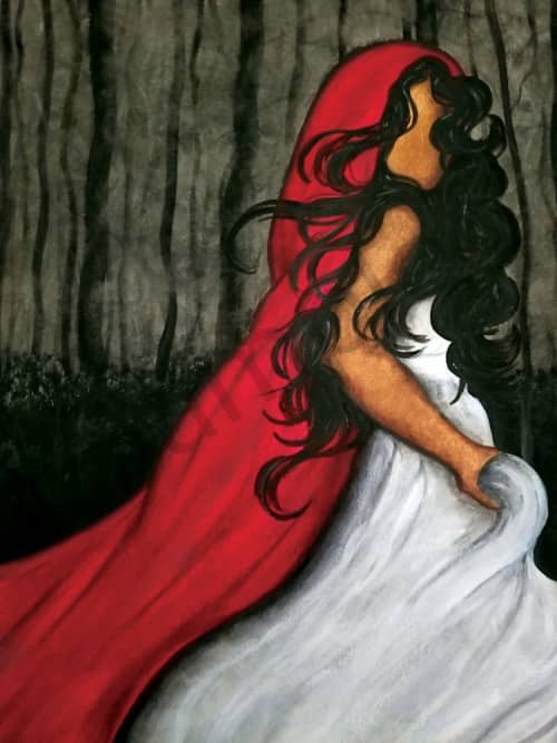 Little Red Riding Hood | Prints by LaShonda Scott Robinson. Item composed of wood and canvas in contemporary or traditional style