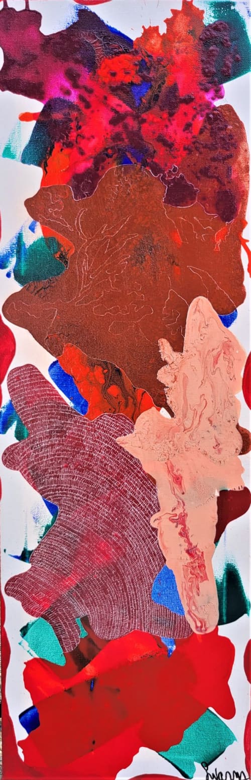 Red Tones | Oil And Acrylic Painting in Paintings by Swann Freslon. Item composed of canvas & synthetic