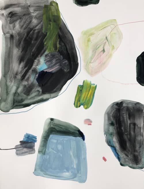 'greenpoint no. 02', 18" x 24" | Oil And Acrylic Painting in Paintings by maja dlugolecki. Item made of paper
