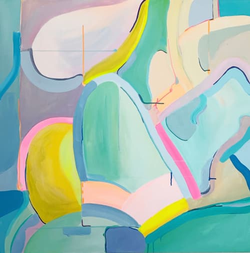 Desert 1984 | Oil And Acrylic Painting in Paintings by Caroline Geys. Item composed of canvas