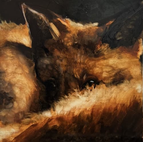 Silent Observer | Oil And Acrylic Painting in Paintings by Amanda G. Item composed of wood in country & farmhouse or rustic style