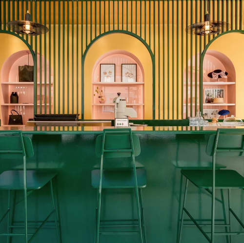 Floe High | Bar Stool in Chairs by Appareil Atelier | Pastel Rita in Montréal. Item made of metal