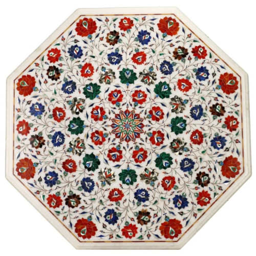 white marble table, coffee table, end table, tabletop | Tables by Innovative Home Decors. Item made of marble works with country & farmhouse & art deco style