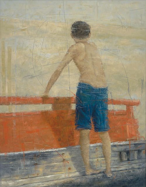 Erica Hopper " Far Away Hopes" | Oil And Acrylic Painting in Paintings by YJ Contemporary Fine Art | YJ Contemporary Fine Art in East Greenwich. Item composed of canvas