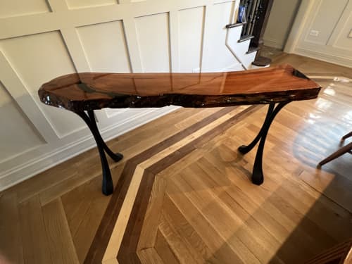 Console Table in Cherry with black designer legs | Coffee Table in Tables by Great Lakes Custom Furniture