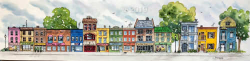 Ottawa Streetscape No3 | Watercolor Painting in Paintings by Maurice Dionne FINEART | Germotte Photo & Framing Studio in Ottawa. Item composed of paper