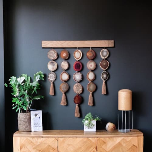 Uma Terracotta Wall Hanging | Wall Sculpture in Wall Hangings by Mod North + Co. Item made of oak wood with brass works with boho & eclectic & maximalism style