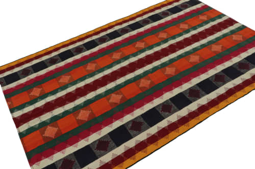 Vintage Afghani tribal Kilim rug, with Geometric patterns | Area Rug in Rugs by Rug and Kilim