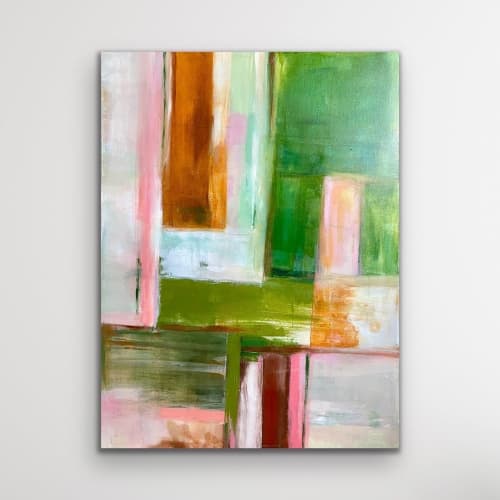 Such Great Heights | Oil And Acrylic Painting in Paintings by Melanie Biehle. Item composed of canvas in mid century modern style