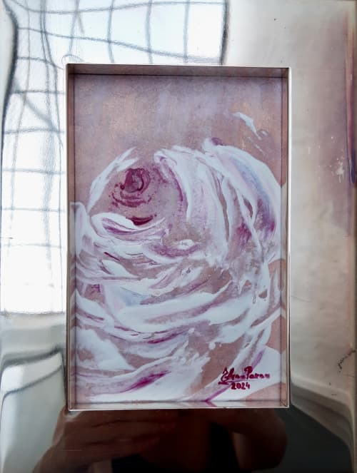 Abbraccio di amore (2024) | Oil And Acrylic Painting in Paintings by Elena Parau. Item made of paper works with minimalism & eclectic & maximalism style