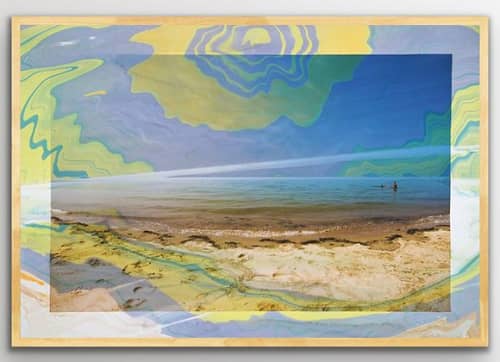 The Heavenly Place I Marbling & Photography, Ink on Archival | Photography by KMOK Art. Item composed of paper compatible with boho and minimalism style