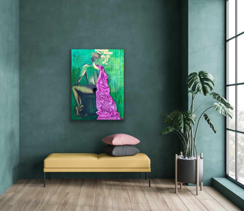 "You Are Beautiful" | Mixed Media by Vanessa Pineda Fox. Item made of canvas works with contemporary & modern style