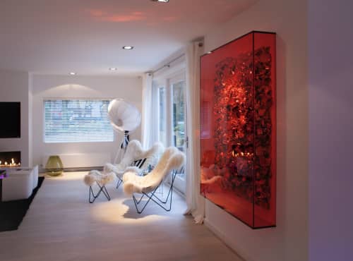 RubyRed Dendriet | Wall Sculpture in Wall Hangings by John Breed. Item composed of glass and synthetic
