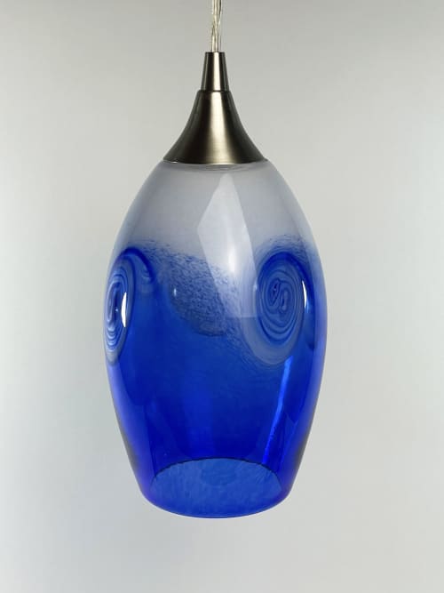 Wave Pendant | Pendants by Anchor Bend Glassworks. Item composed of steel and glass