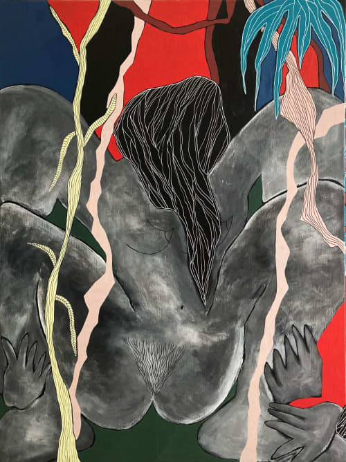 Cyclone X | Oil And Acrylic Painting in Paintings by THEODOSIA MARCHANT. Item made of canvas with synthetic