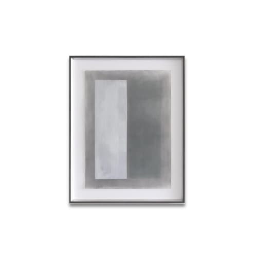 Linea Grafitie Verde Acqua II | Mixed Media by Kim Fonder. Item made of paper