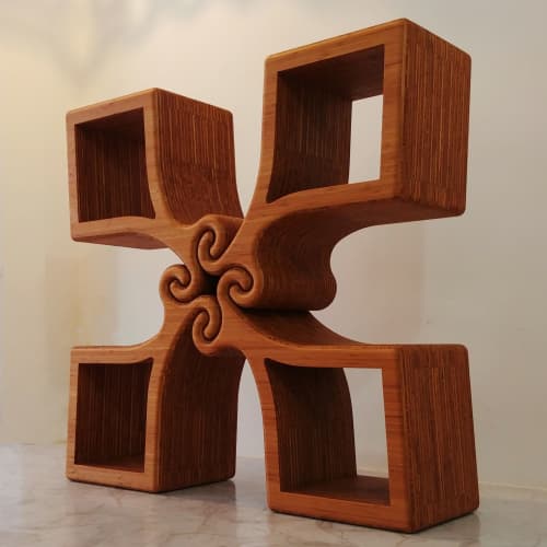 "Grip"  console-table / display / sculptural object | Console Table in Tables by JAN PAUL | Private Residence - Maastricht, Netherlands in Maastricht. Item composed of bamboo in mid century modern or contemporary style