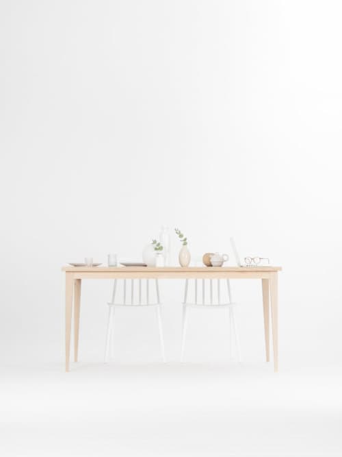 FARM - Farmhouse table, dining table solid wood in white oak | Tables by Mo Woodwork. Item made of oak wood compatible with minimalism and mid century modern style