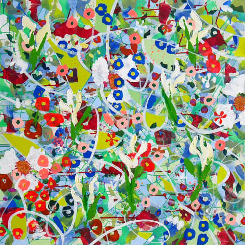 Verte 4  (48x48x1.5") | Oil And Acrylic Painting in Paintings by Valerie Capewell. Item made of canvas compatible with contemporary and scandinavian style