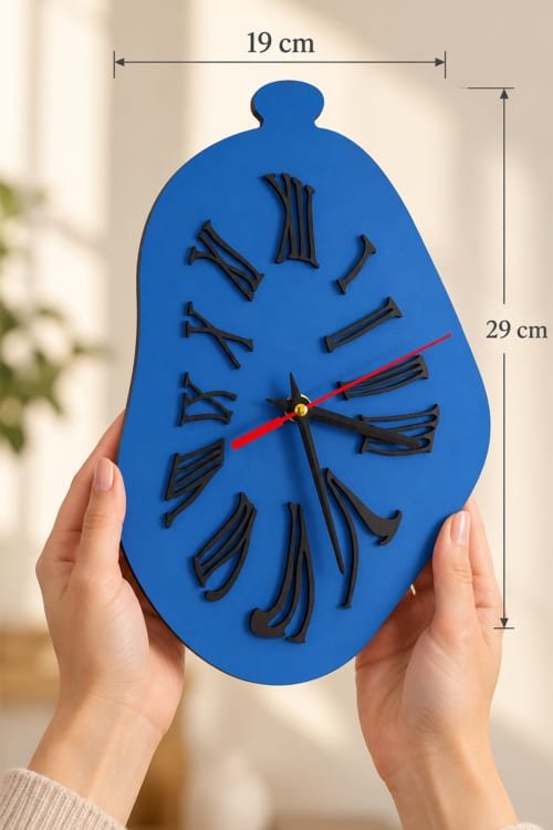 Handmade Melting Wall Clock – Dali Inspired Wooden Clock, 19 | Decorative Objects by Yasemin Arabacıgil. Item made of wood works with contemporary style