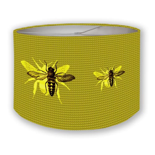 Buzzing Bees Lampshade | Flush Mounts by Ri Anderson. Item made of aluminum