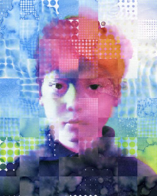 Portraits | Mixed Media by Phillip Hua. Item composed of synthetic