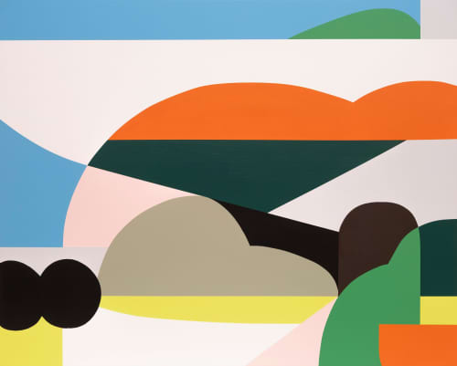 Show | Oil And Acrylic Painting in Paintings by Kotaro Machiyama. Item made of canvas compatible with japandi and art deco style