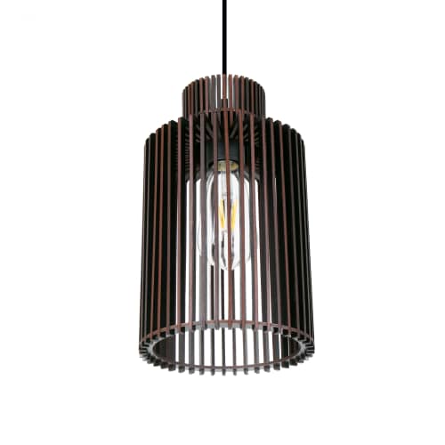Wooden Ceiling lamp - NILS 300 BLACK | Pendants by ANEKOdesign. Item composed of wood