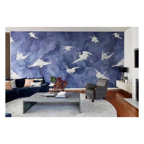 Flight Collection In Blue Heron By Phillip Jeffries Wescover Wallpaper