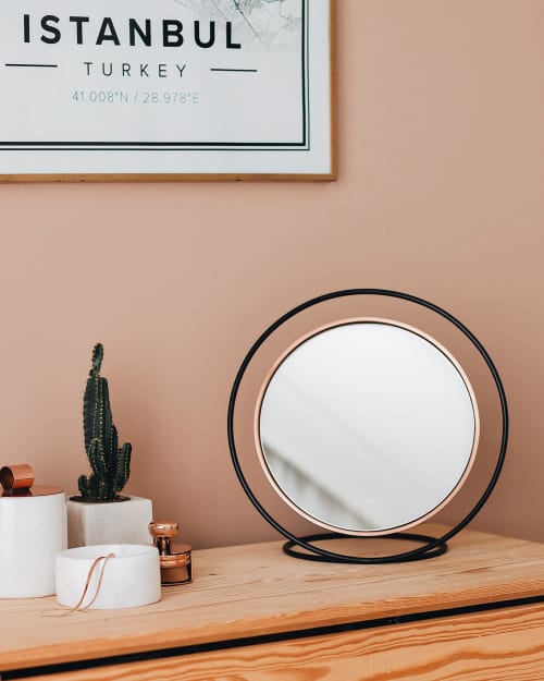 Hollow Table Mirror | Decorative Objects by Kitbox Design. Item composed of copper and glass in minimalism or contemporary style